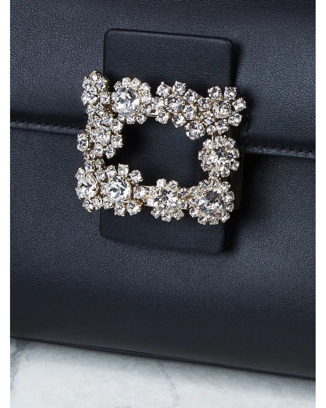 Roger Vivier Blue Mini Viv'Flower Strass Handbag