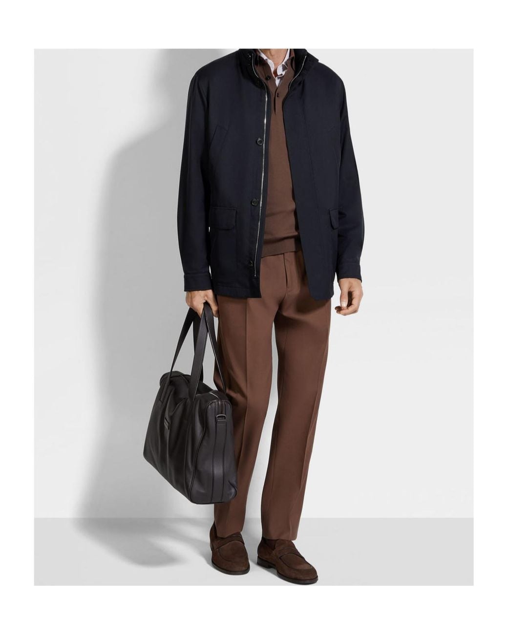 Zegna Blue Technical Fabric Motorin 250Cc Field Jacket for men
