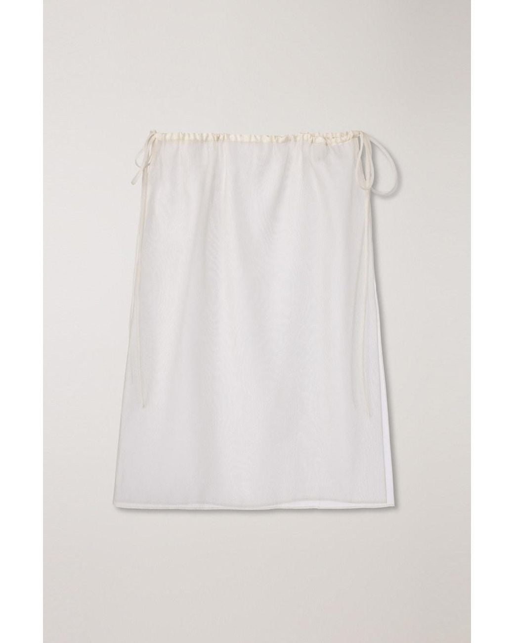 DUNST White Drawstring Midi Skirt