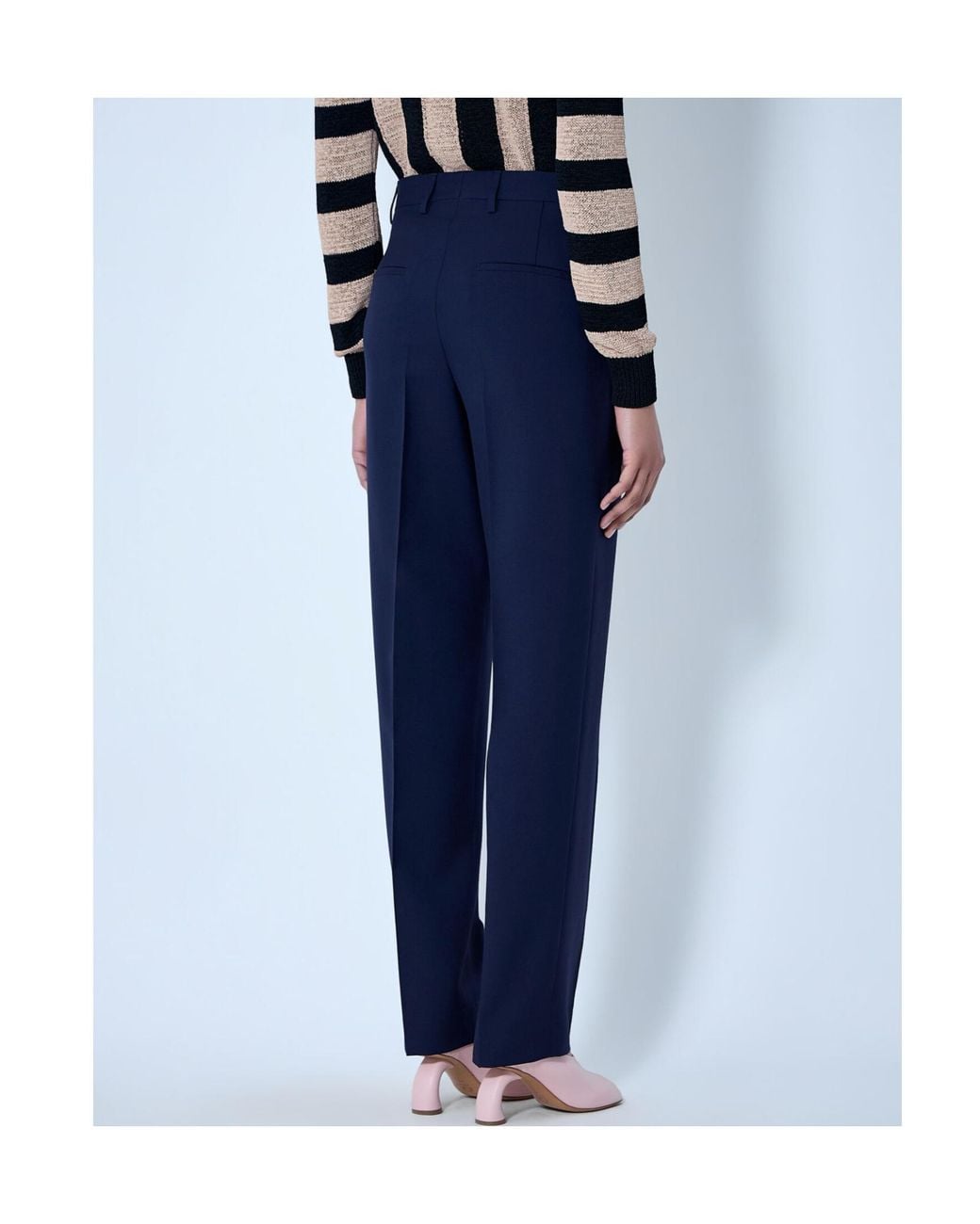 Dries Van Noten Blue テーラード ウールブレンド パンツ