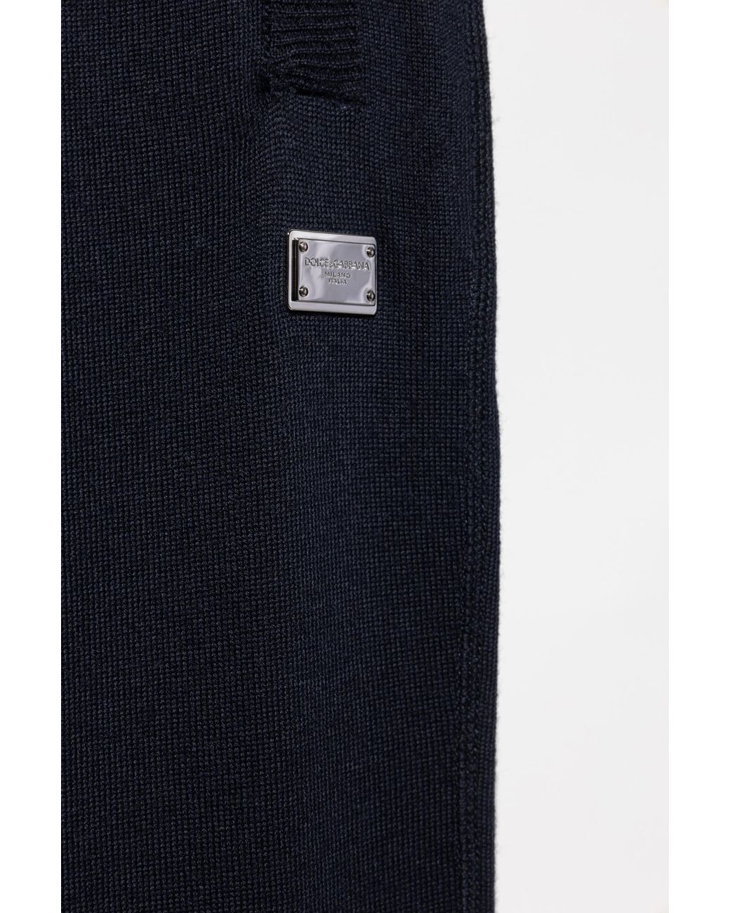 Dolce & Gabbana Blue Logo Plaque Drawstring Pants for men