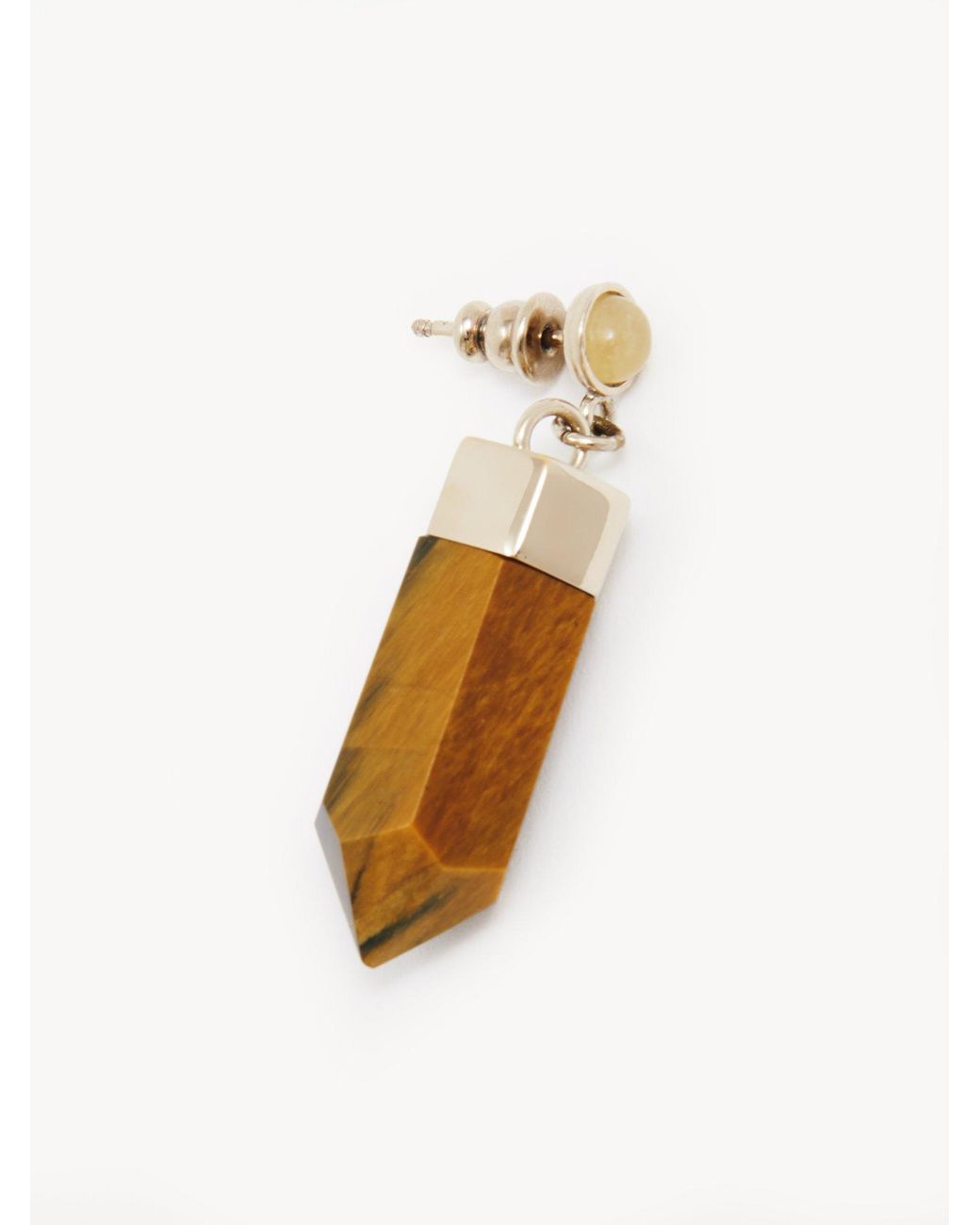 Chloé White Jemma Tiger-Eye Drop Earrings