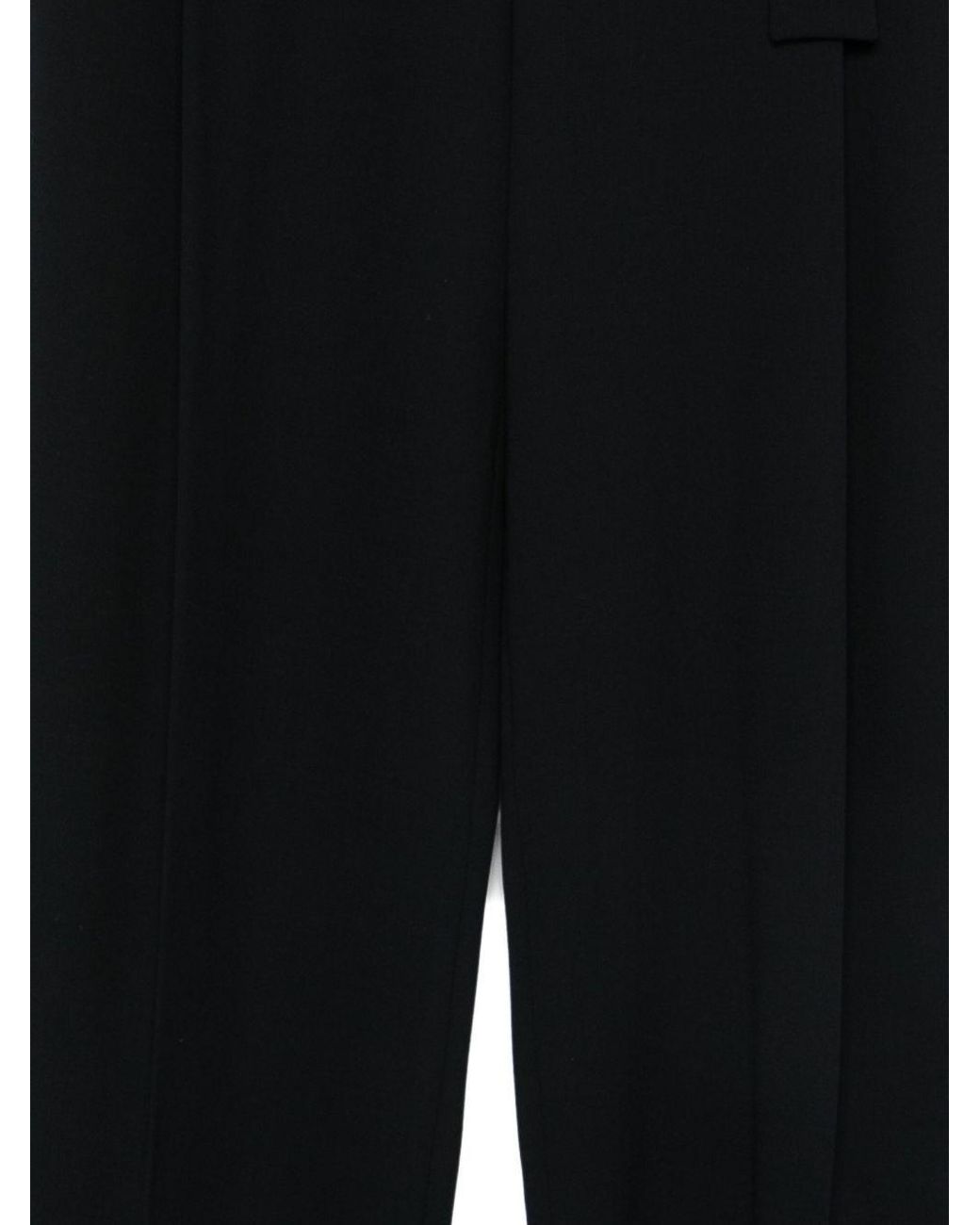 Emporio Armani Black Pleat Detailed Straight Leg Trousers