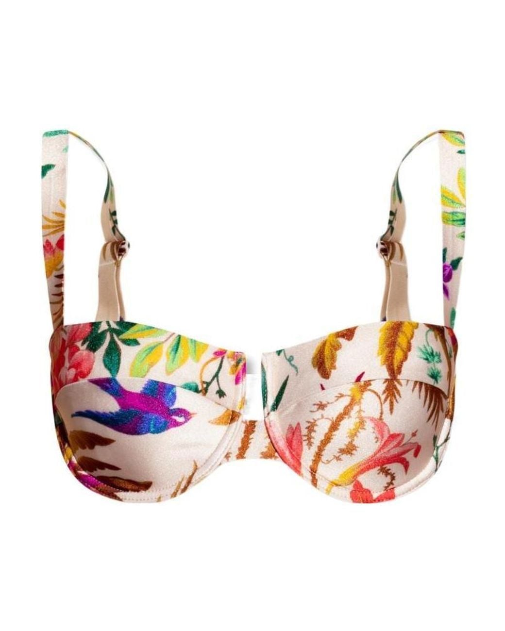 Zimmermann Multicolor Tropicana Balconette Floral Print Bikini Top