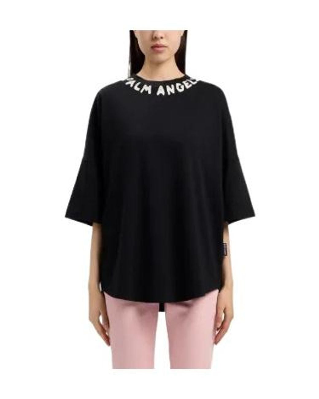 Palm Angels Black Logo-Printed Crew-Neck T-Shirt