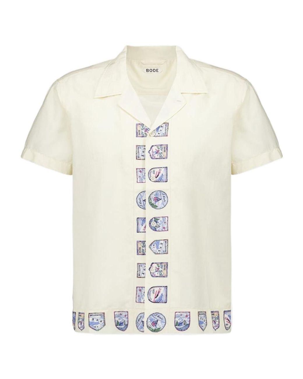 Bode White Short Sleeved Ski Season Shirt for men