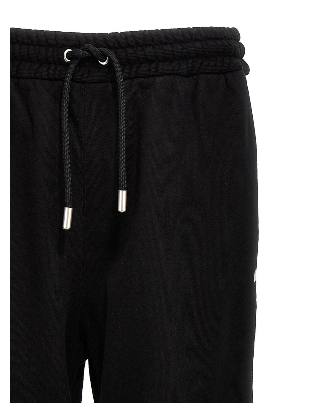 Off-White c/o Virgil Abloh Black Drawstring Straight Leg Trousers for men