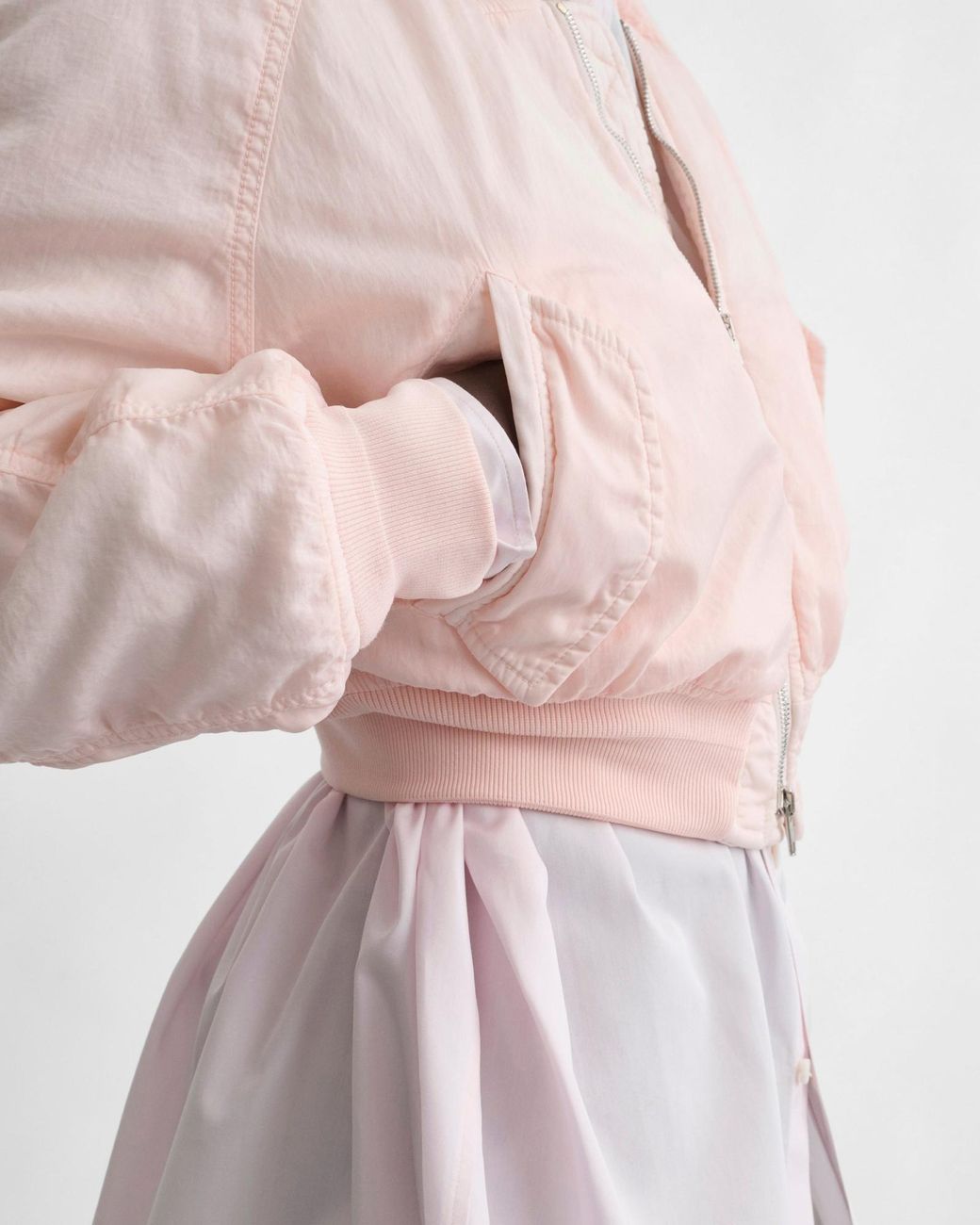 Phoebe Philo Pink Cropped Bomber Jacket
