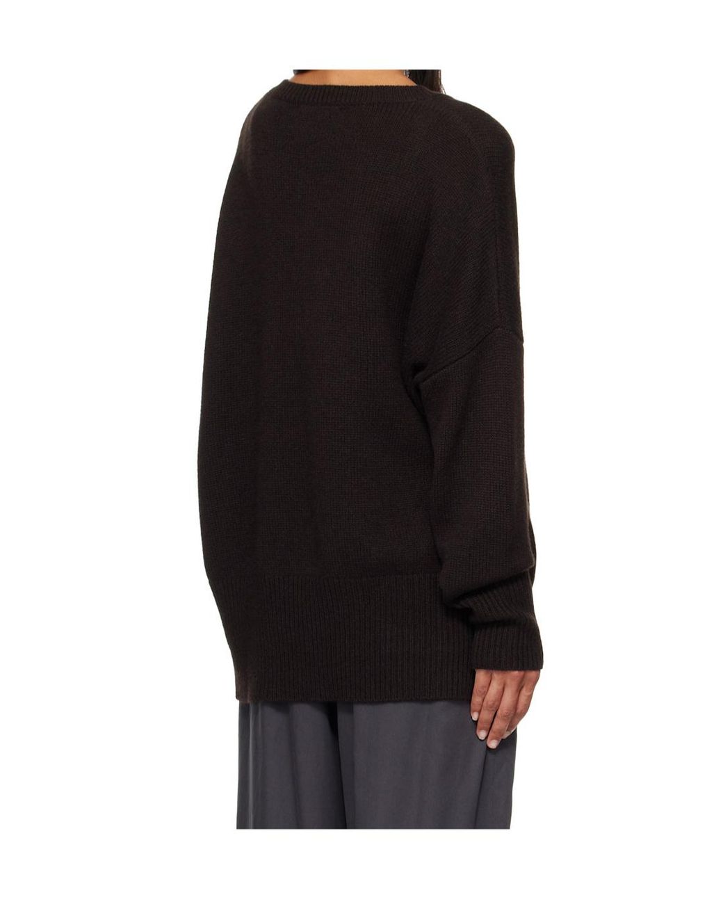 Lisa Yang Black Ribbed Crew Neck Sweater