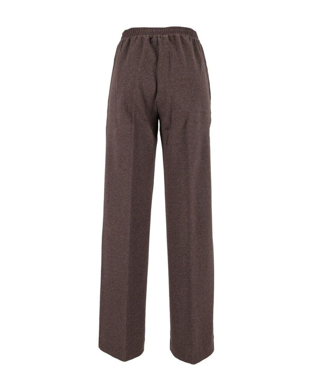 Weekend by Maxmara Brown Editta Straight Leg Jersey Trousers