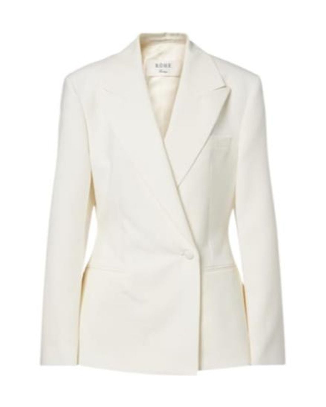 Rohe White Double-Breasted Virgin Wool Blazer