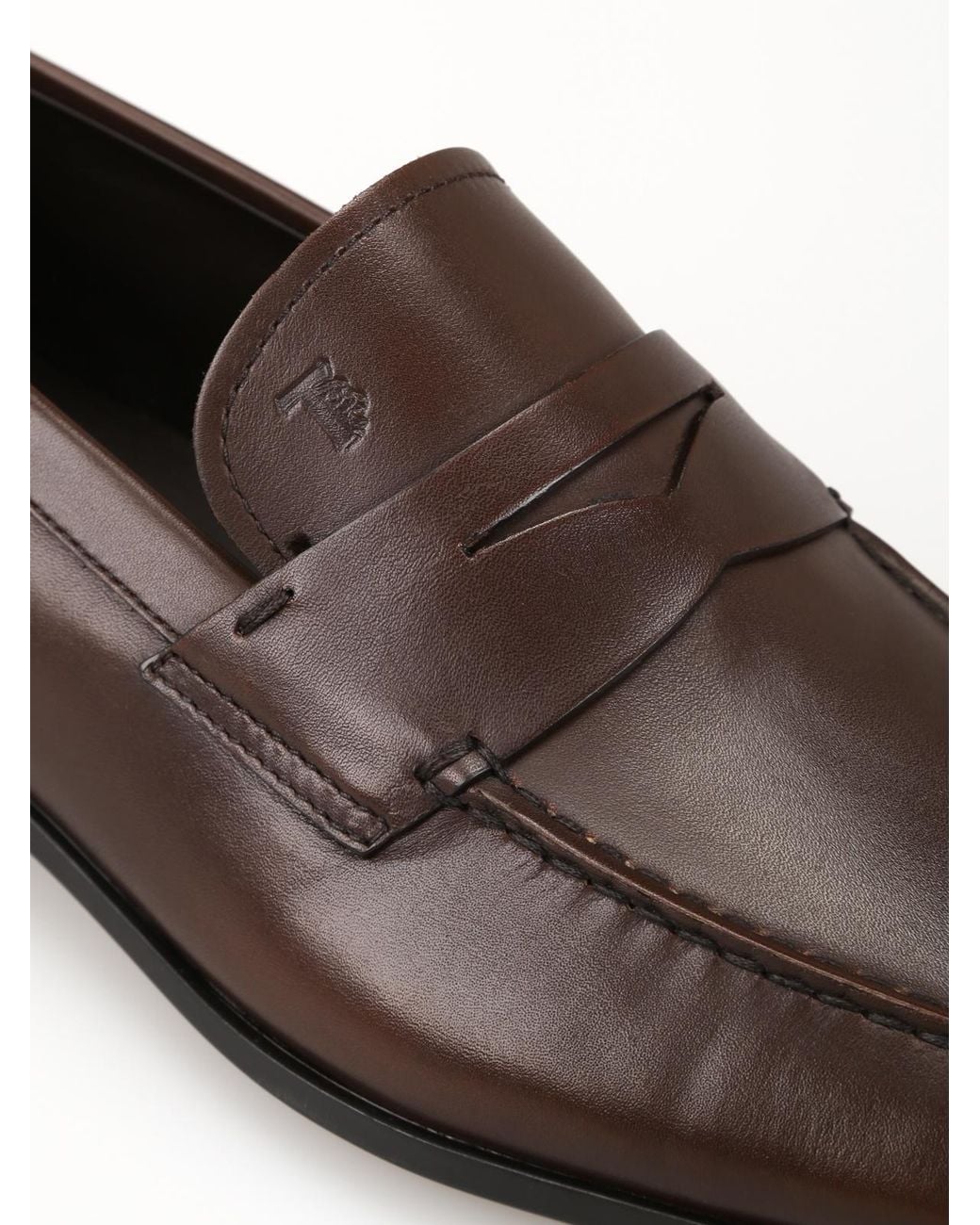 Tod's Brown Penny-Bar Slip-On Loafers for men