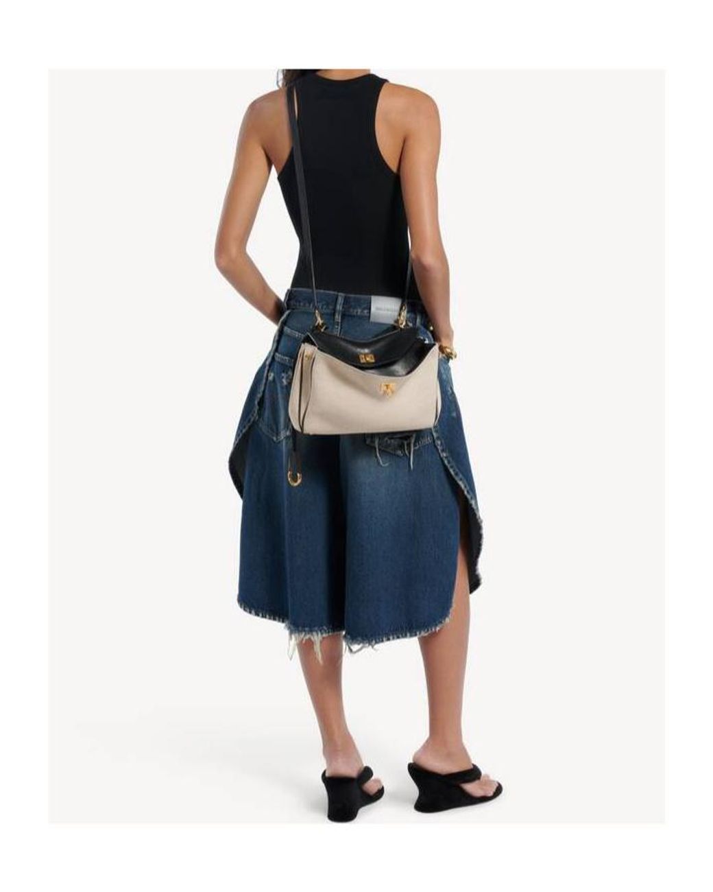 Balenciaga Natural Rodeo Small Top Handle Shoulder Bag