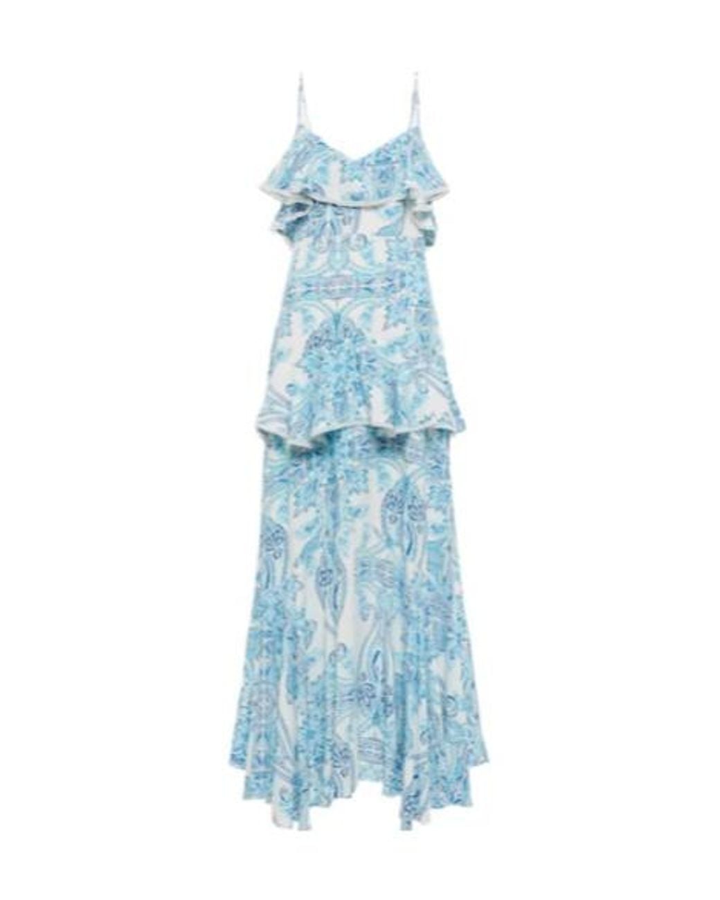 Melissa Odabash Blue Daisy Printed Maxi Dress