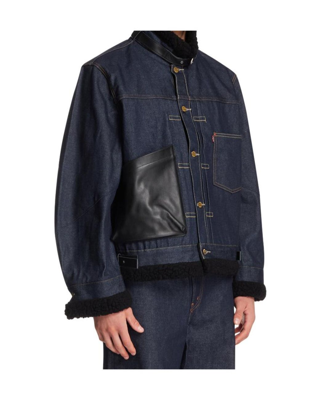 Sacai Blue Levi's X Denim Sherpa Jacket for men