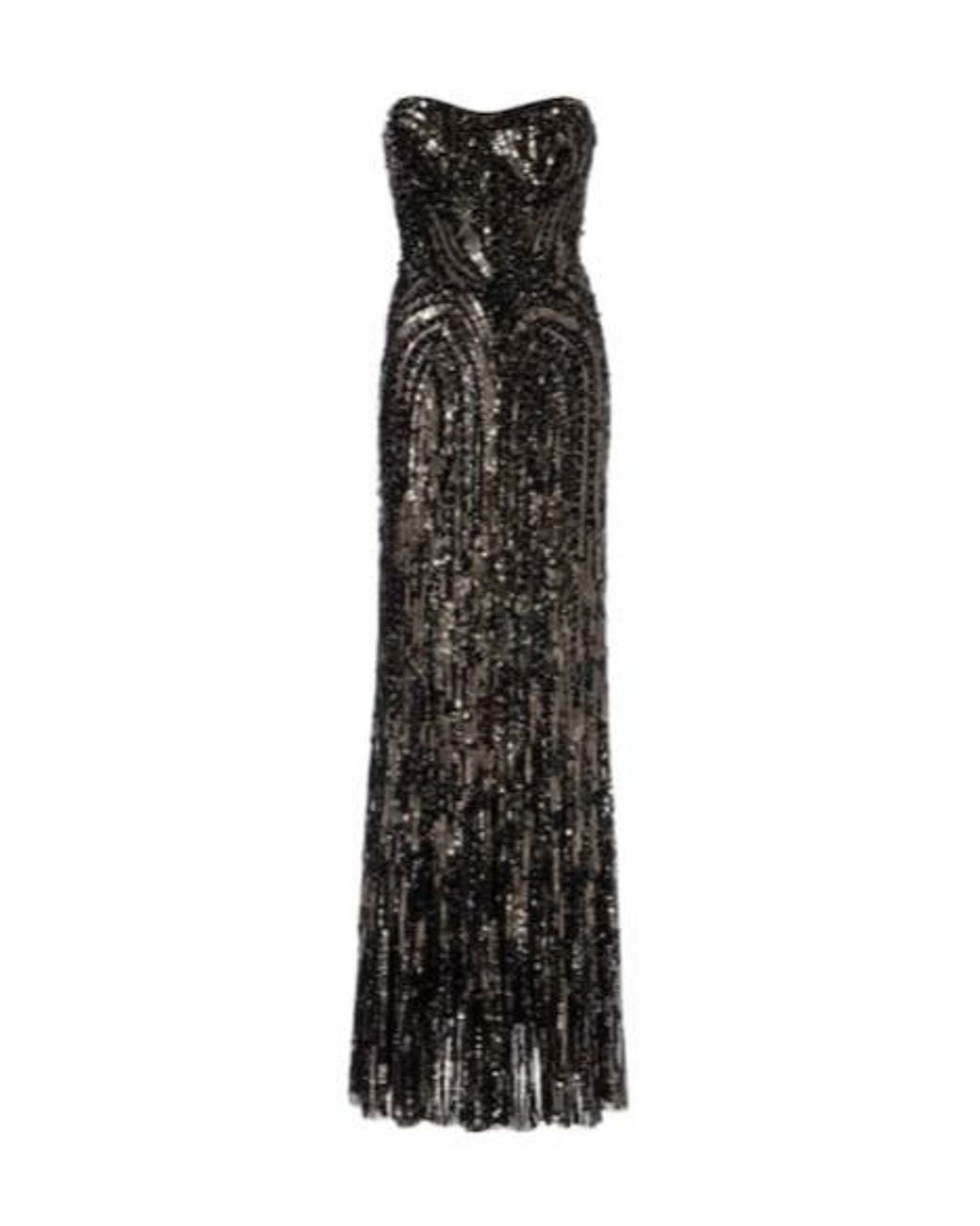 Jenny Packham Black Euphoria Embellished Bustier Gown