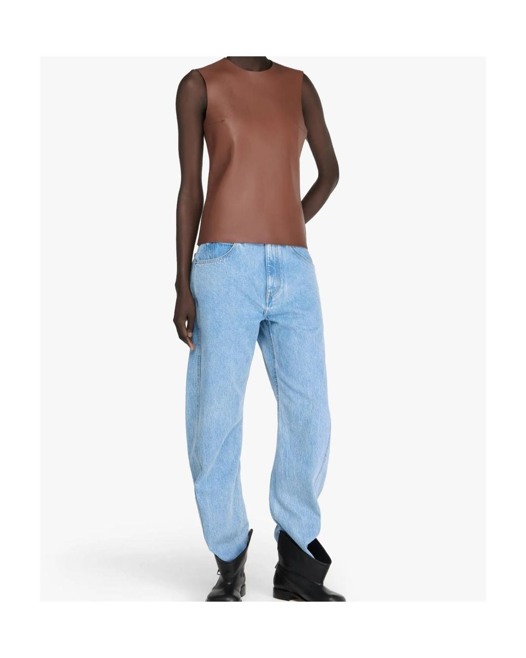 J.W. Anderson Brown Jw Anderson Sleeveless Leather Top