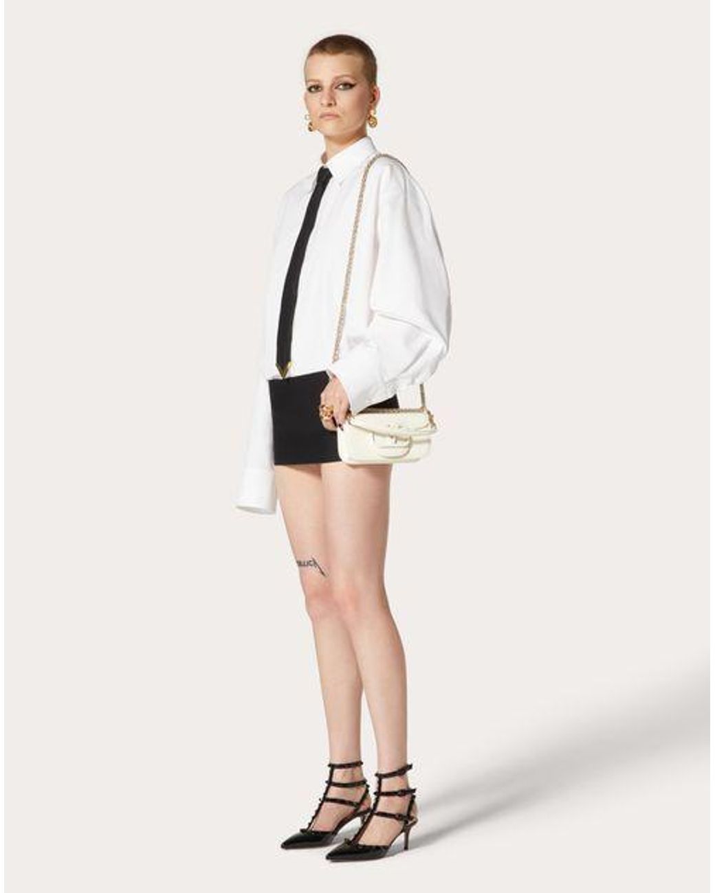 Valentino Black Low-Rise Fitted Miniskirt