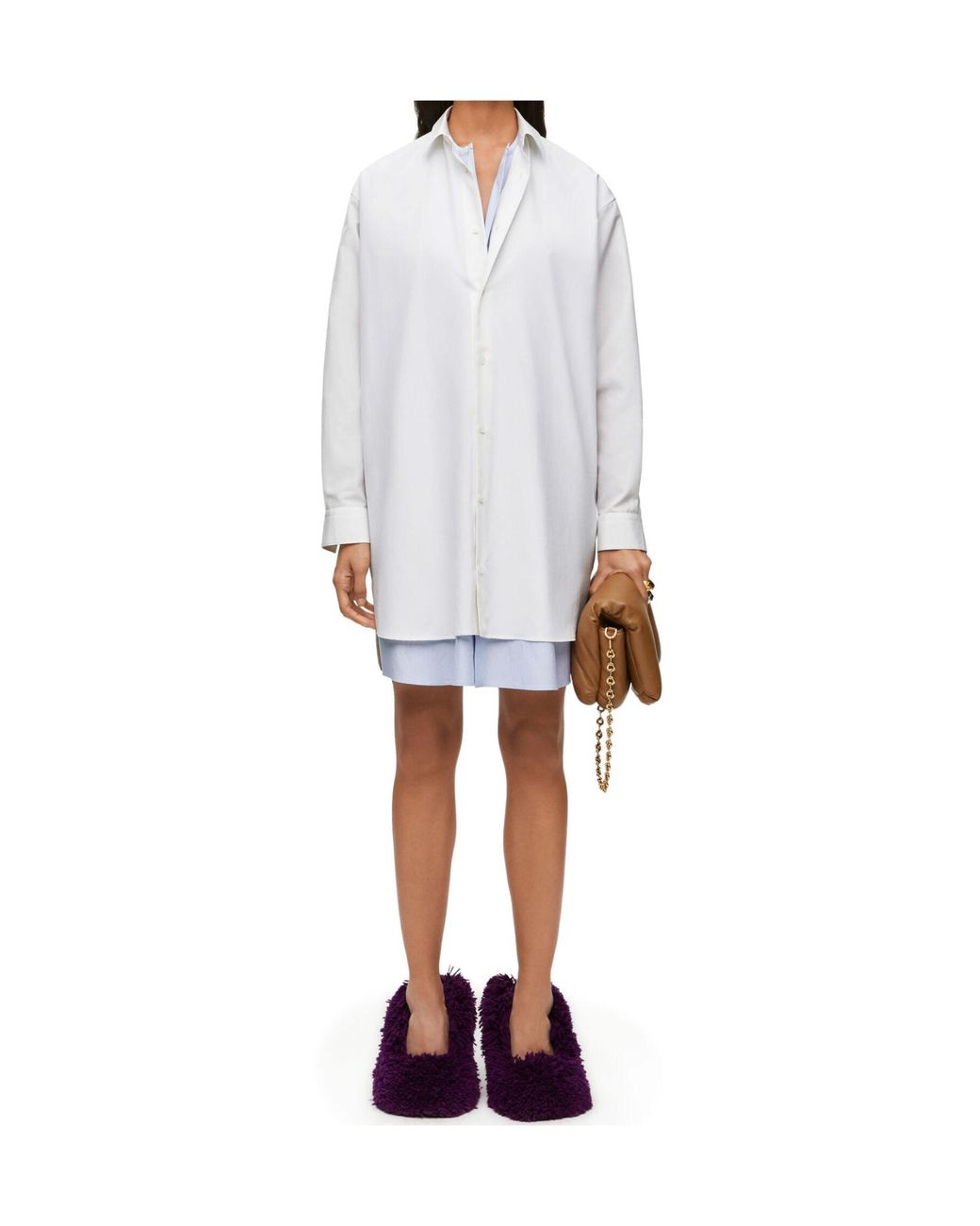 Loewe White Double Layered Shirt Dress