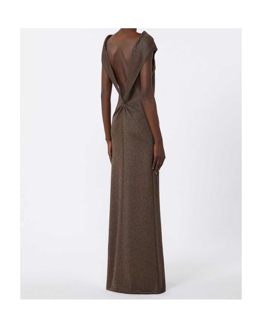 Max Mara Brown Viscose And Lurex Yarn Dress
