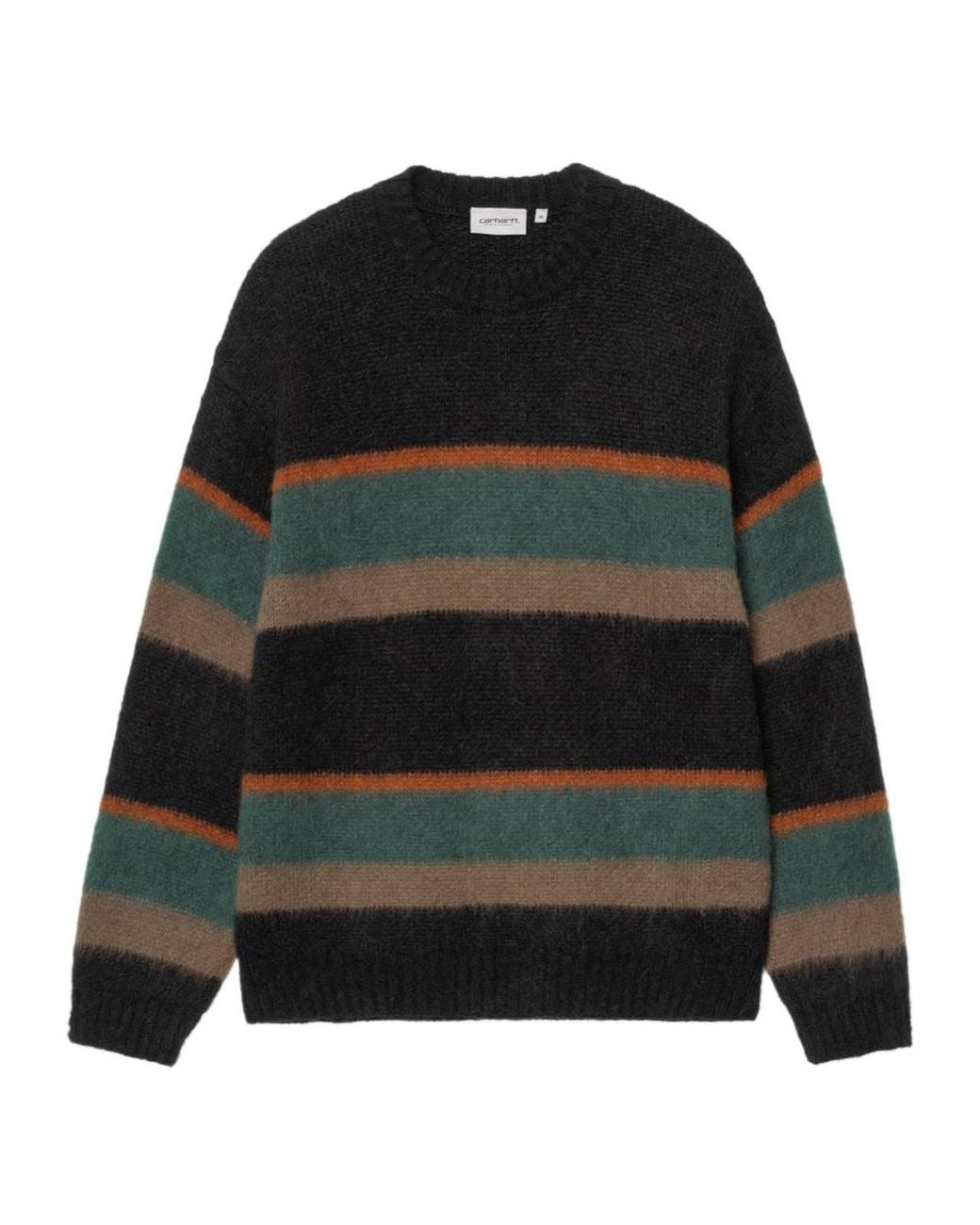 Carhartt Black Merton Striped Knitted Sweater for men