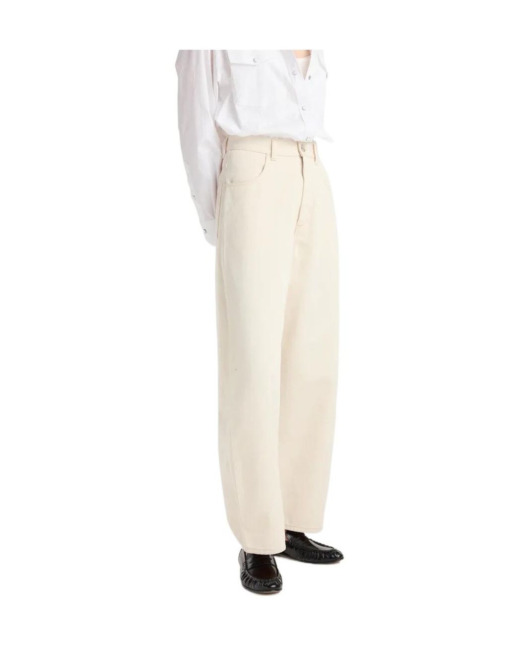Rohe White Berber Wide-Leg Cropped Jeans