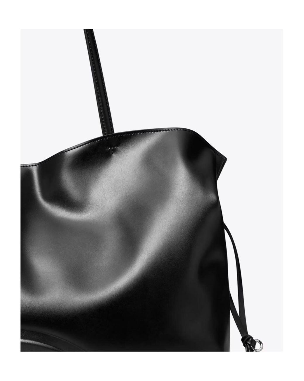 Tory Burch Black Ella Natuura Drawstring Tote Bag