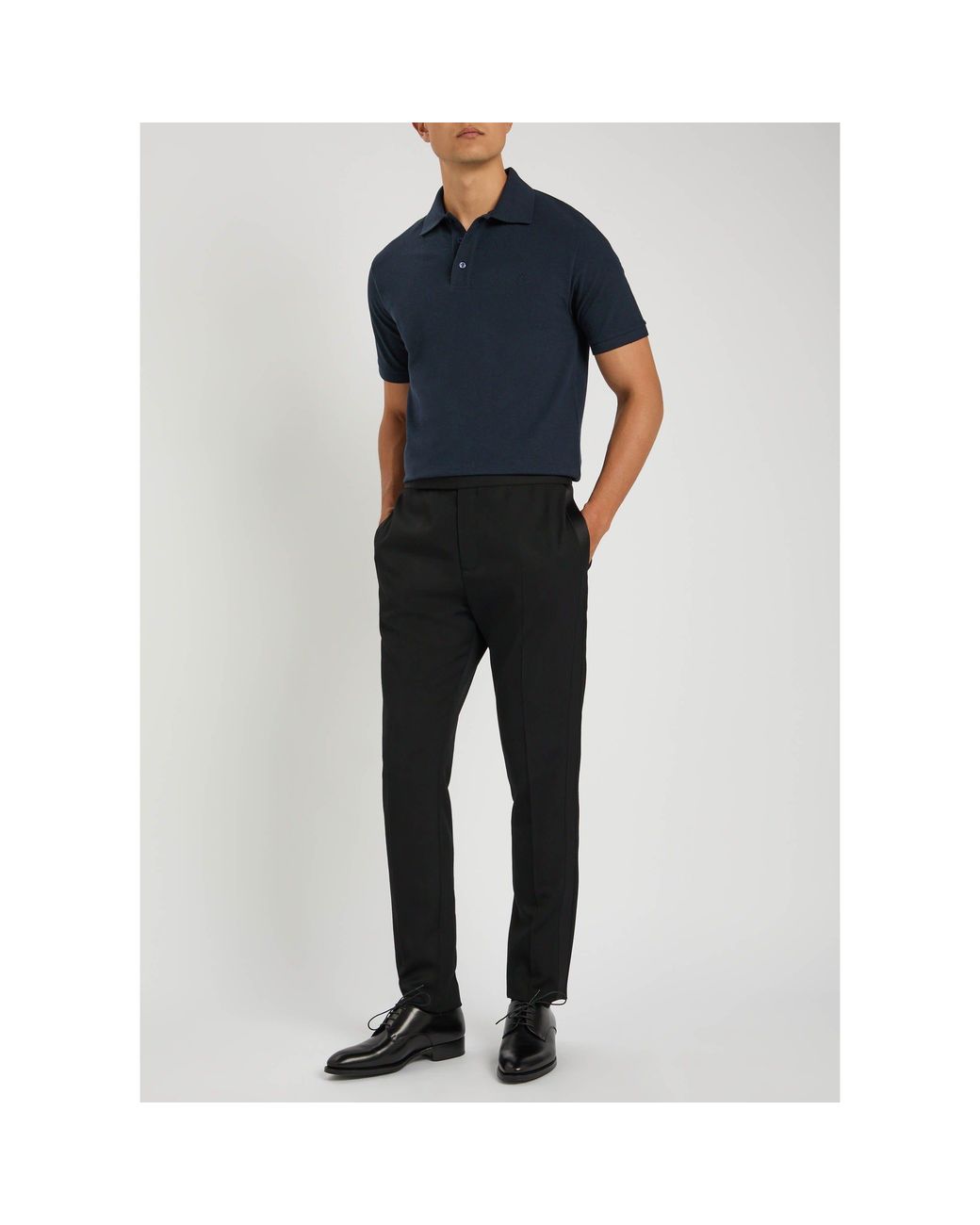 Saint Laurent Blue Simple Blended Polo Shirt for men