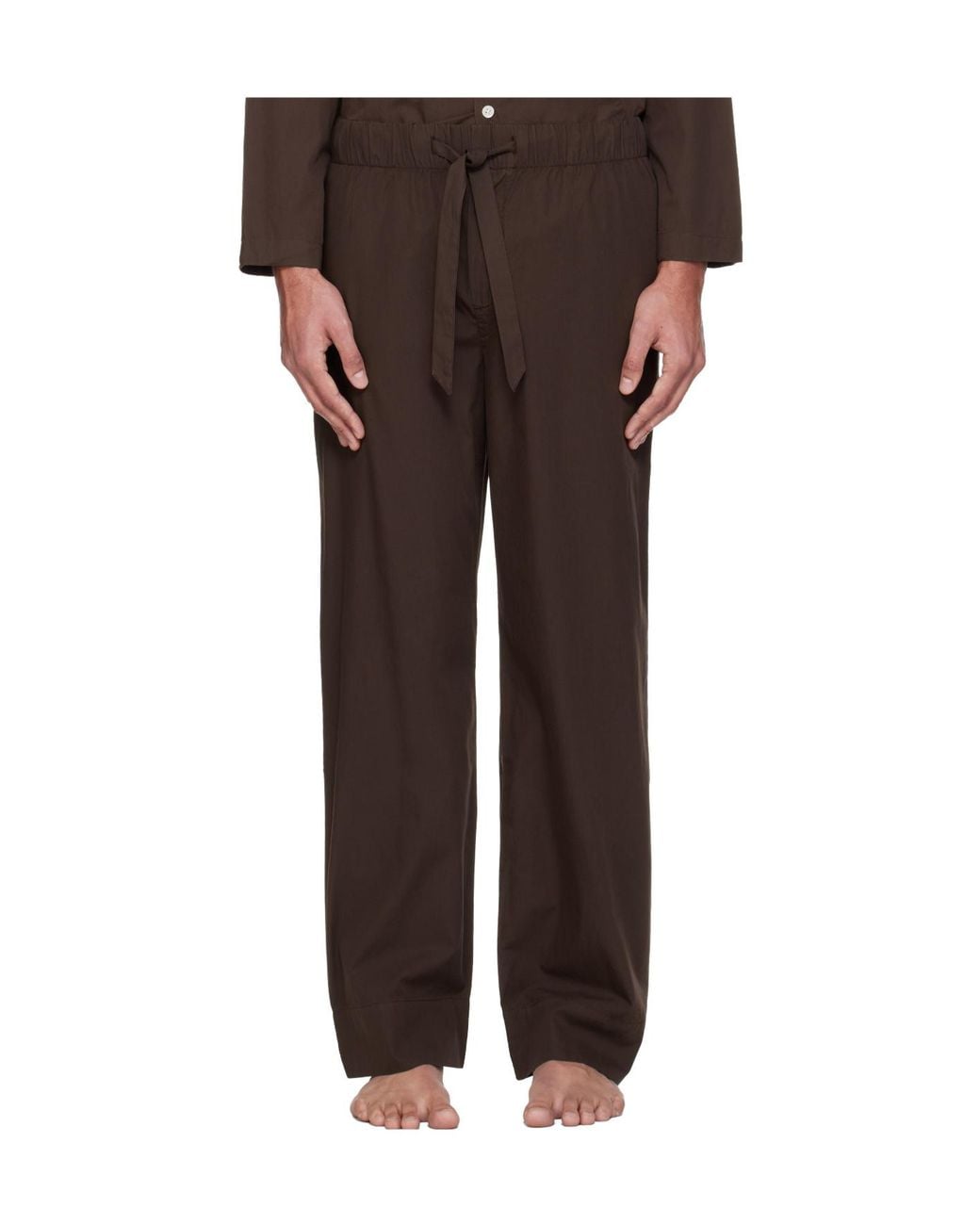 Tekla Brown Drawstring Pajama Pants for men