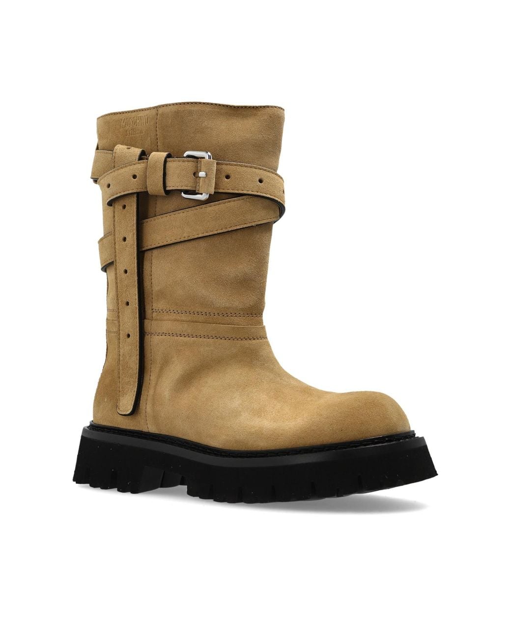 Moschino Green Buckled Ankle Boots