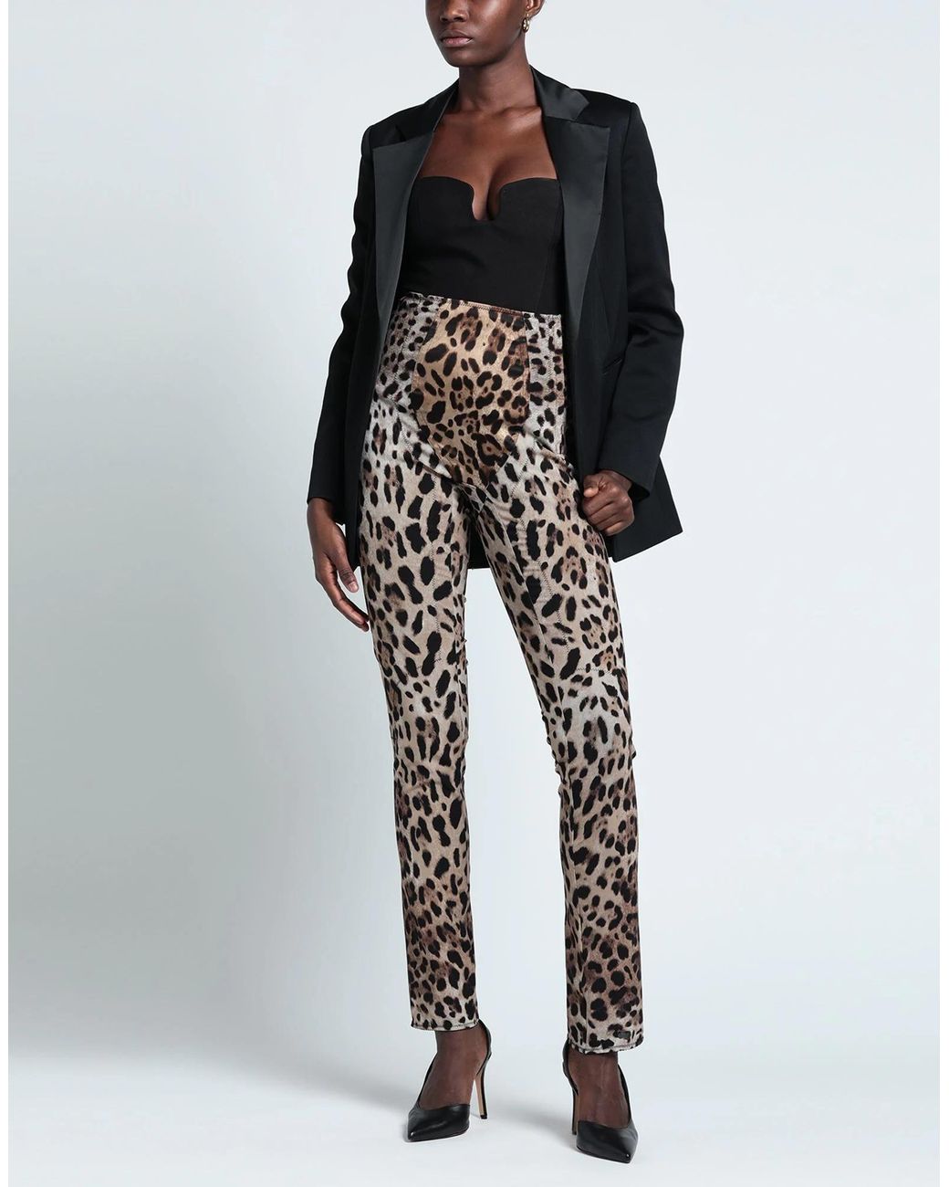 Dolce & Gabbana Multicolor Leopard Print Casual Trousers
