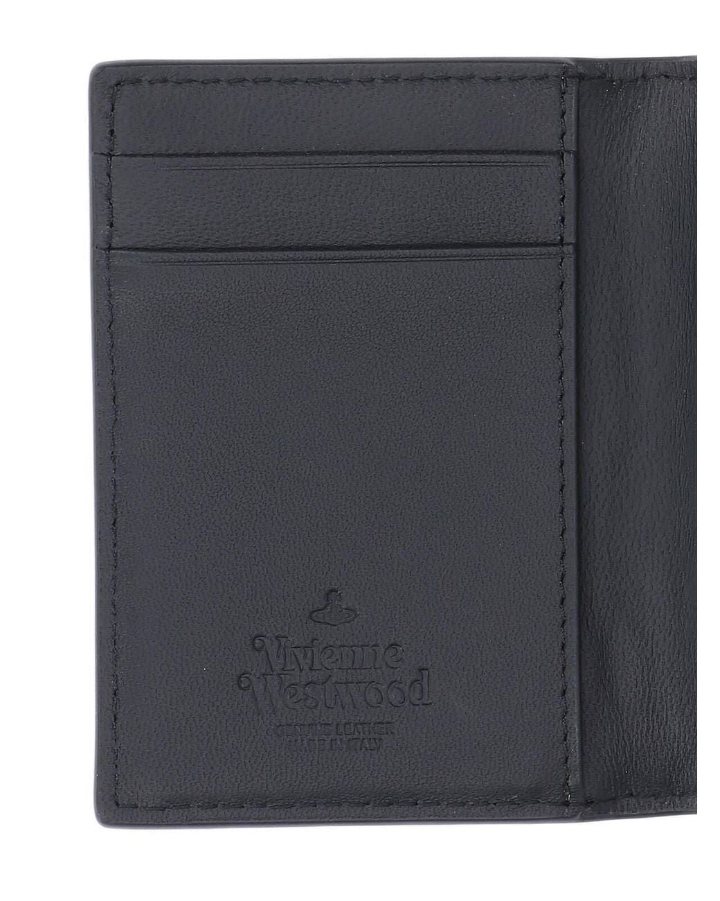 Vivienne Westwood Blue Orb Plaque Quilted Bi-Fold Wallet