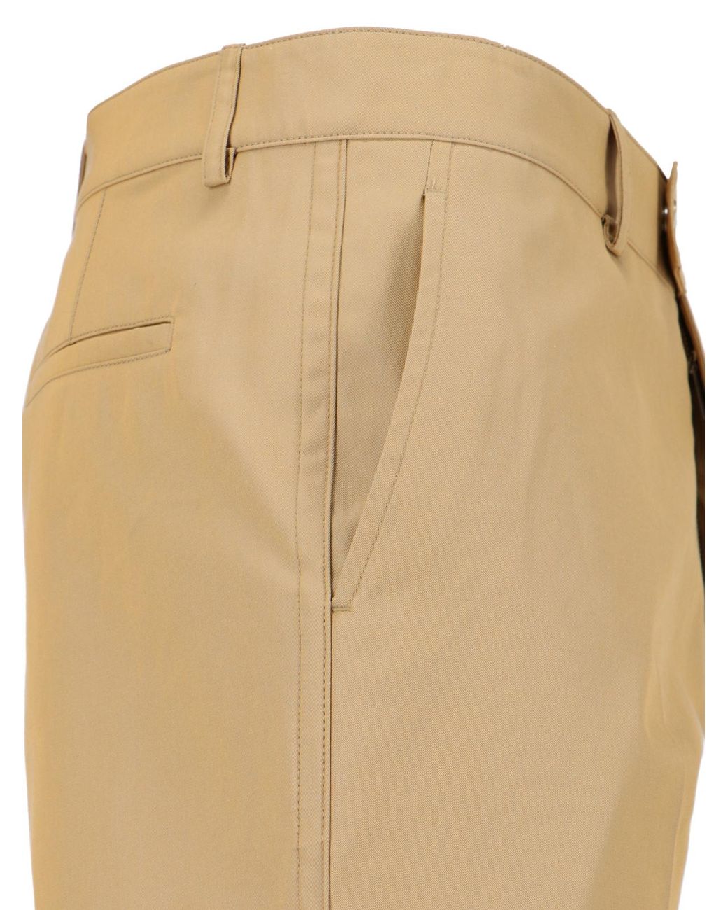 Burberry Natural Buckle-Detailed Straight-Leg Trousers for men