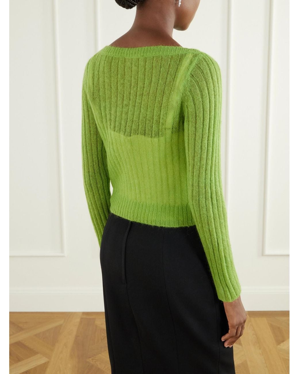 ShuShu/Tong Green Embellished Knitted Cardigan