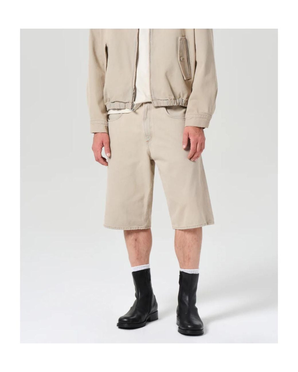 Agolde Natural Bermuda Denim Shorts for men