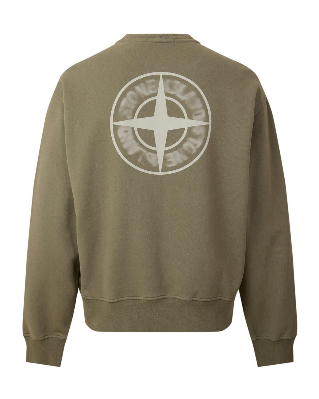 Stone Island Green Khaki Crewneck Loose Sweatshirt for men