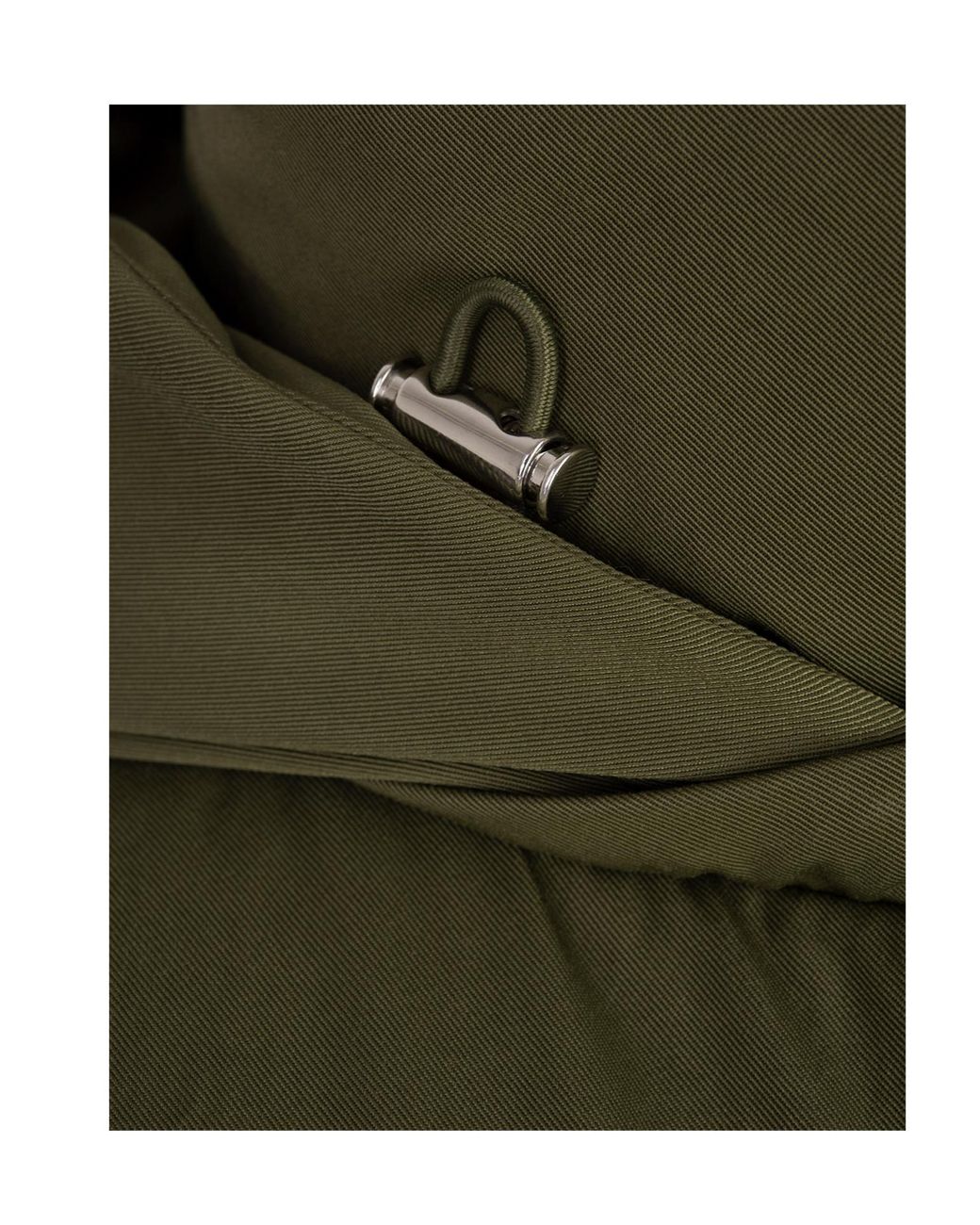 McQueen Green Peplum Drawstring Waist Puffer Jacket