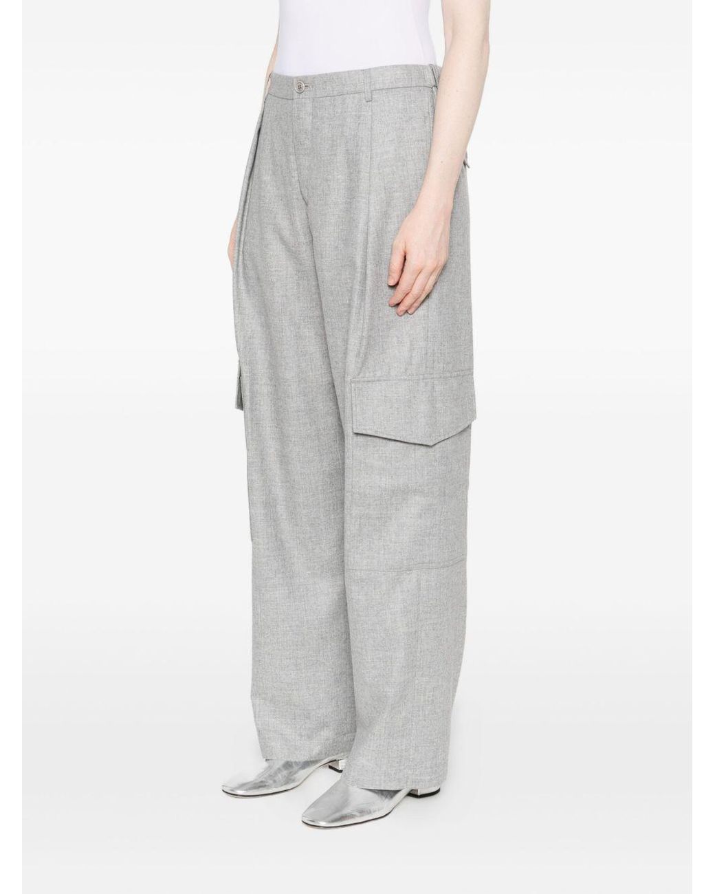 Aspesi Gray Logo Casual Pants