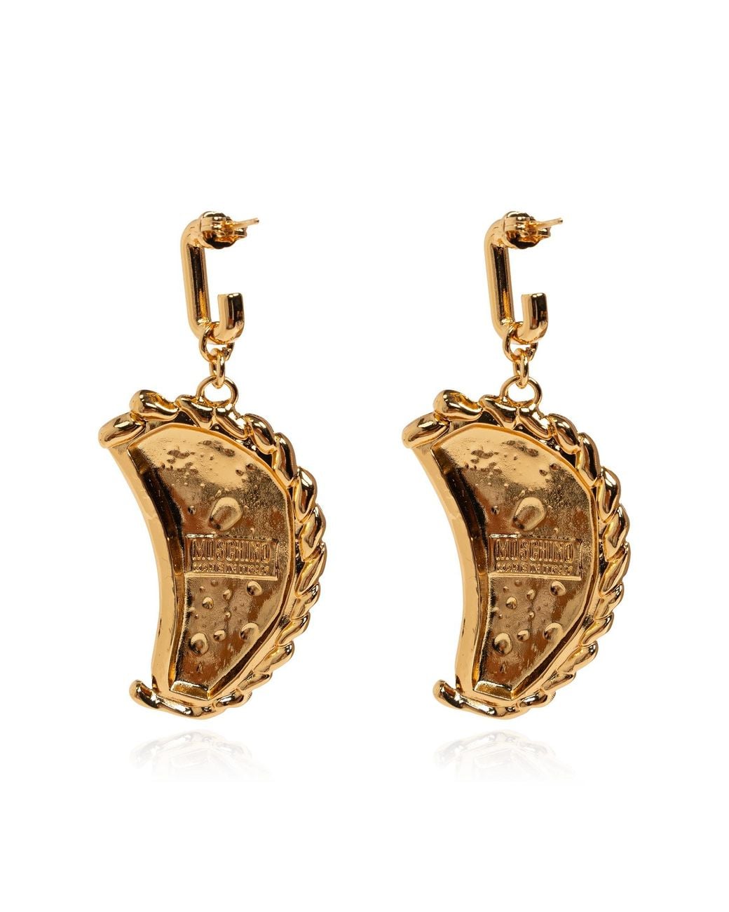 Moschino Metallic Sculptural Pendant Earrings