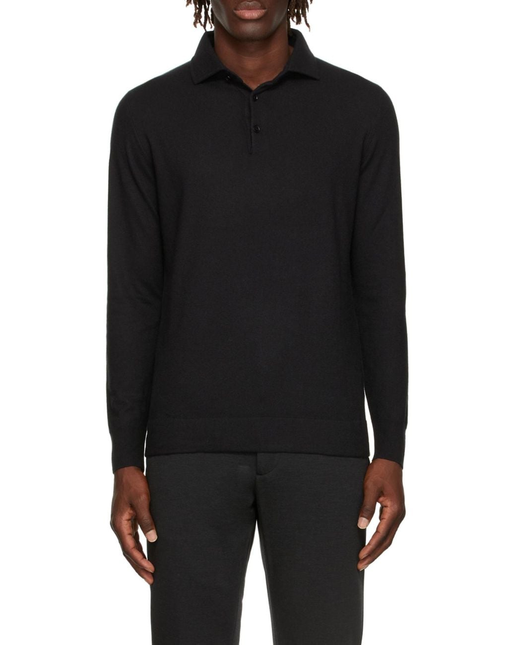 Loro Piana Black Slim Polo Shirt for men