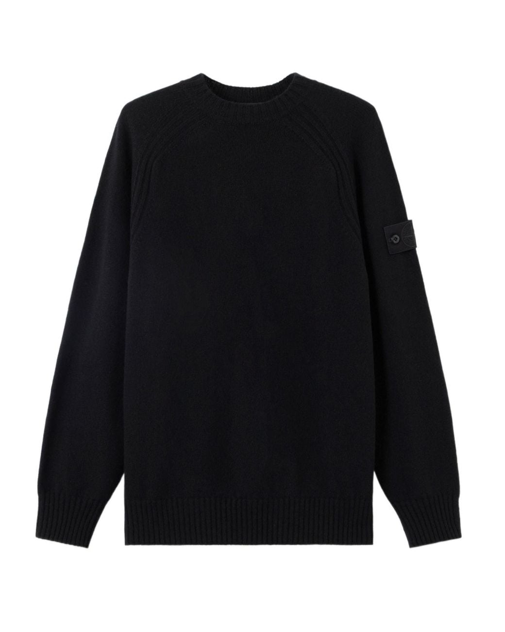 Stone Island Black Regular-Fit Crewneck Jumper With Raglan Sleeves for men