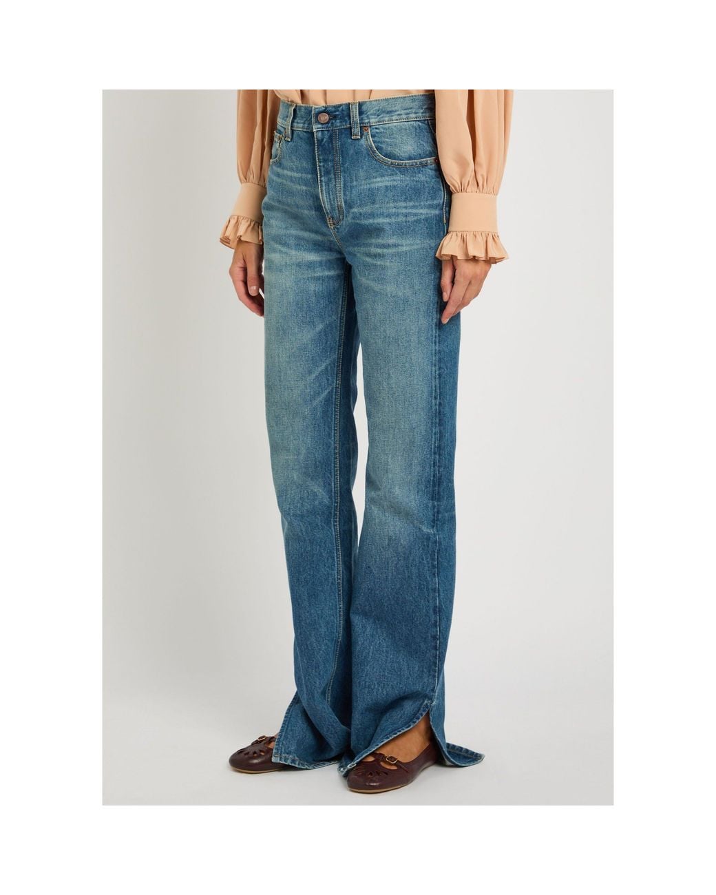 Chloé Blue Mid-Rise Slim Straight Jeans