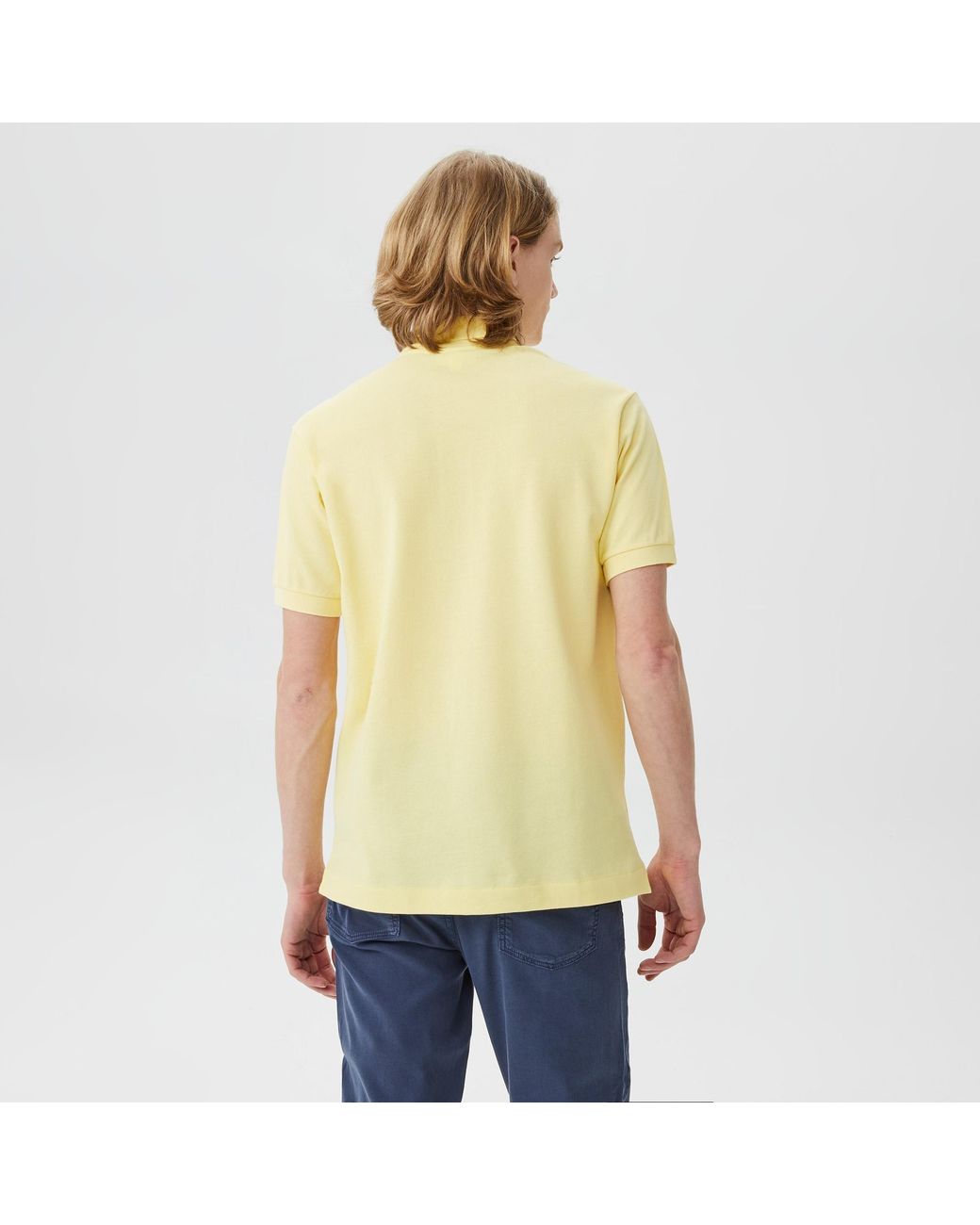 Lacoste Yellow Logo-Patch Polo Shirt for men