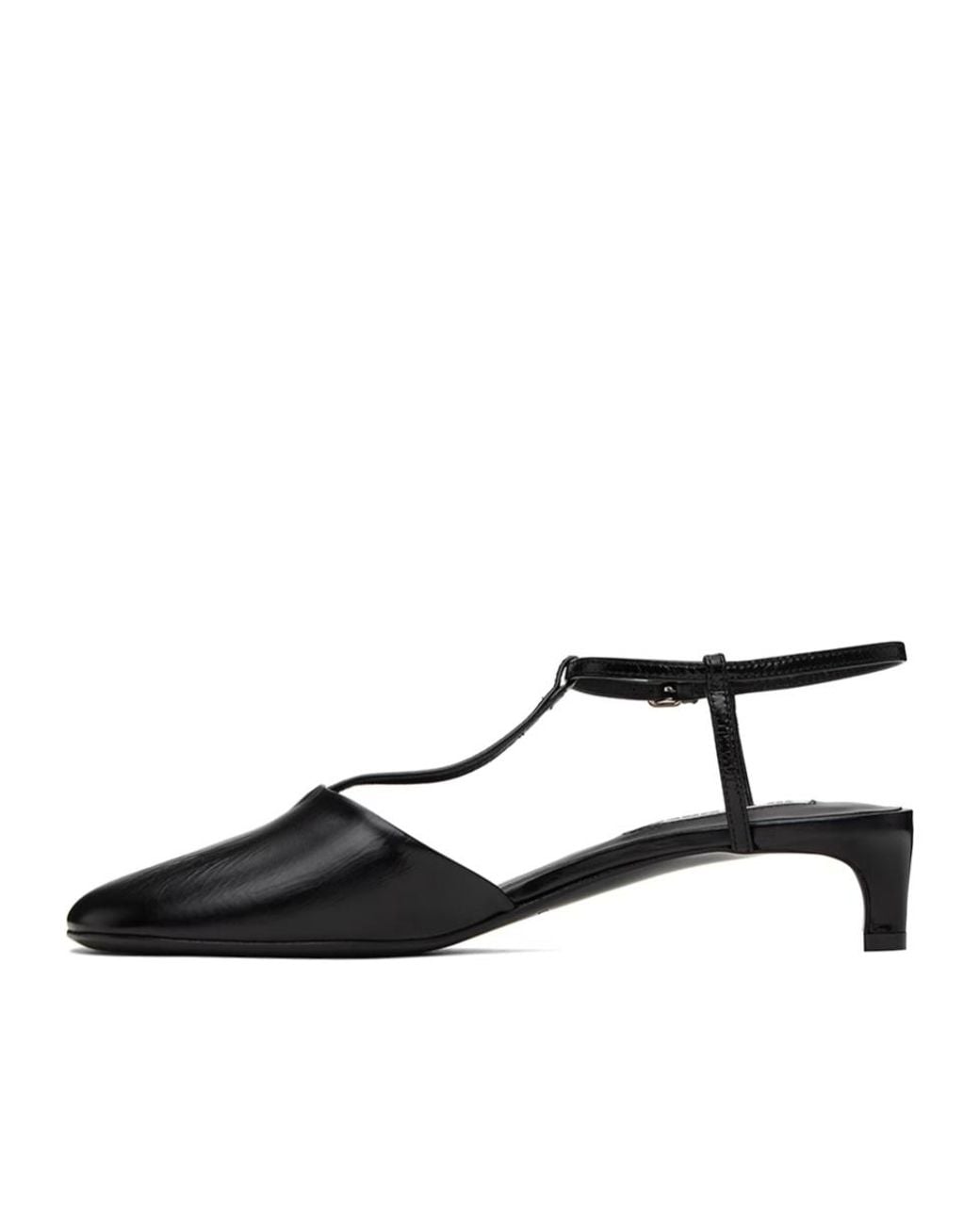 Jil Sander Black T-Bar Square Toe Pumps