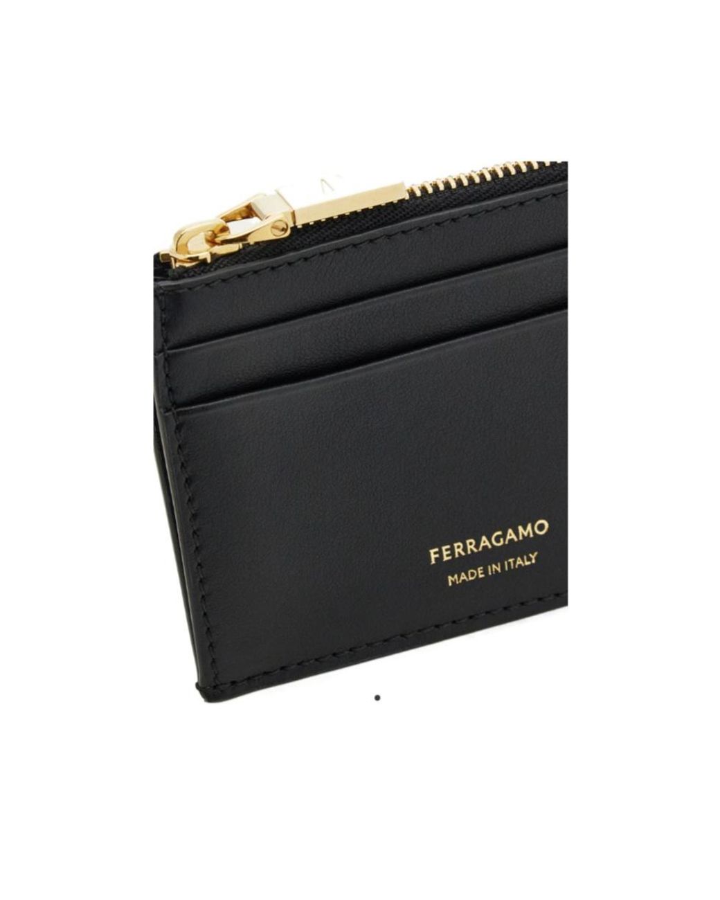 Ferragamo Black Ferragamo Logo Printed Zipped Cardholder