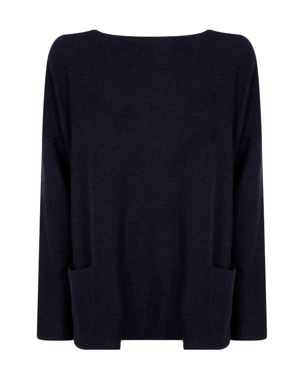 Daniela Gregis Blue Boatneck Pocket Knitted Sweater