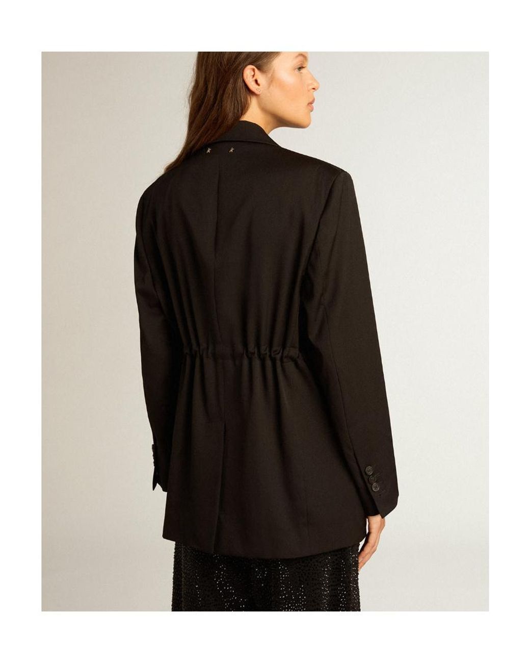 Golden Goose Deluxe Brand Black Peak-Lapels Double-Breasted Tailored Blazer