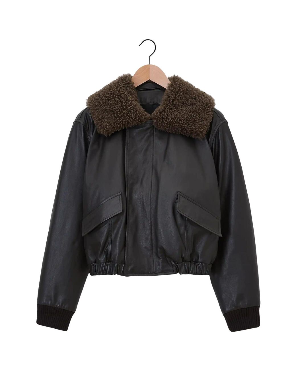 Lemaire Black Relaxed Fit Leather Blouson