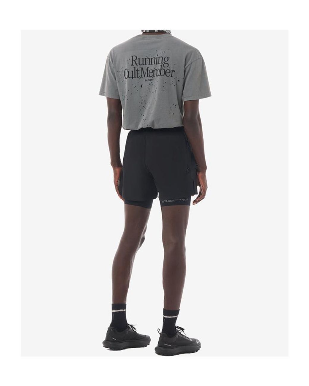 Satisfy Black Rippy Cordura 5' Trail Shorts for men
