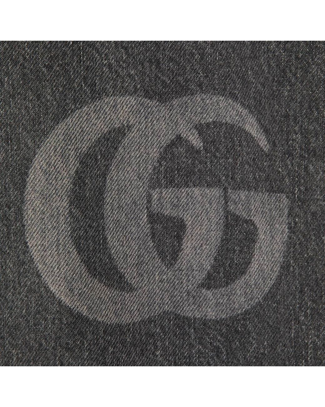 Gucci Gray Logo Detailed Slim Fit Denim Jeans for men